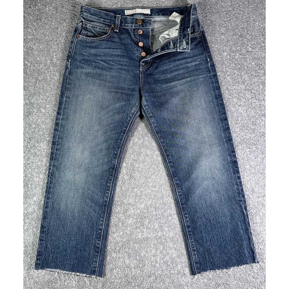 AYR Women's Blue The Lil Dude Straight Leg Crop Denim 100% Cotton Jeans Size 27